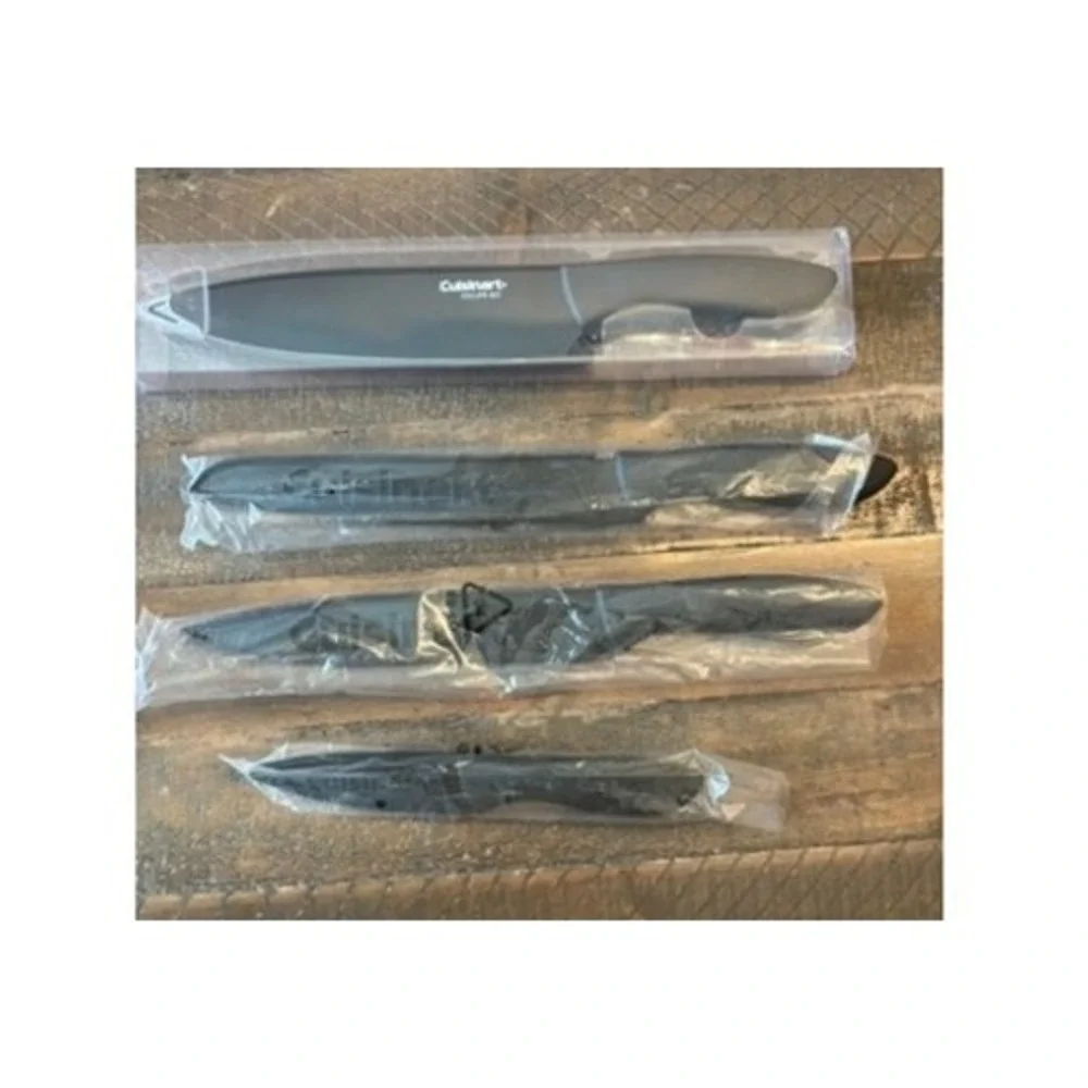 NEW Cuisinart Advantage Knifes Black 4pc Stainless Steel Nonstick C5512PB Modern